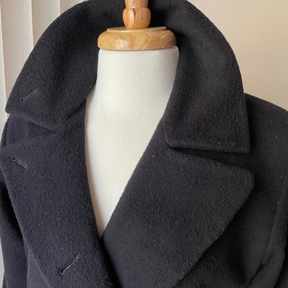 Wayne stuart mid tight black winter coat size 4 - Picture 3 of 5